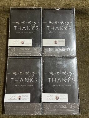 Minted “Many Thanks” Wedding Thank You Cards (80 Total)